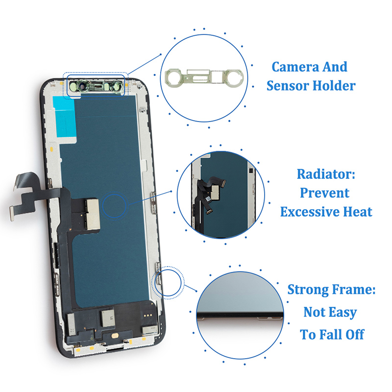 mobile screen for iPhone XS Digitizer with parts at rear